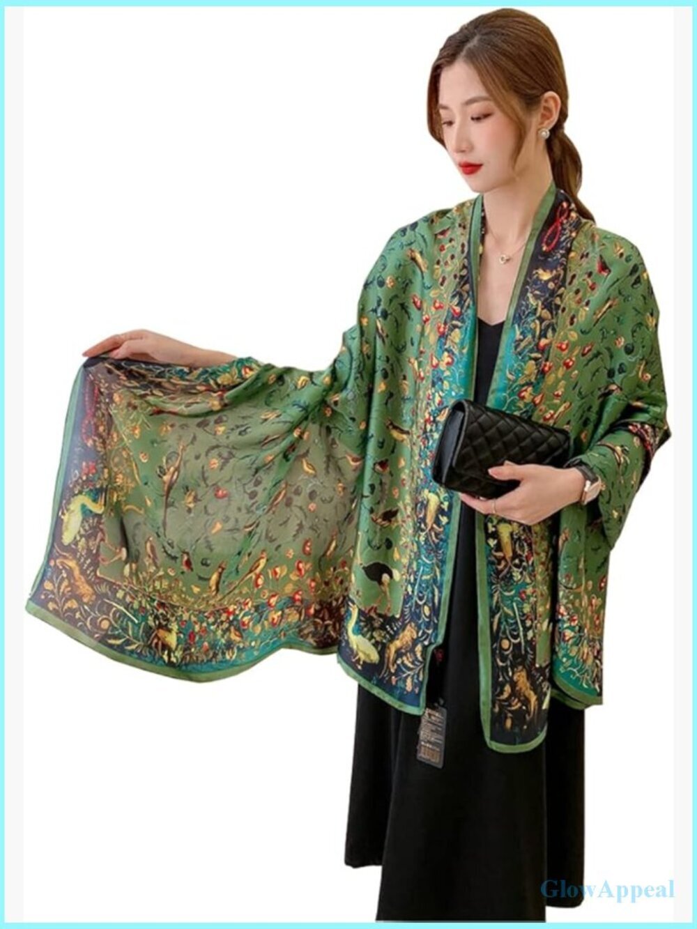 Long Lightweight Silk Scarf Shawl for Women Sun Protection